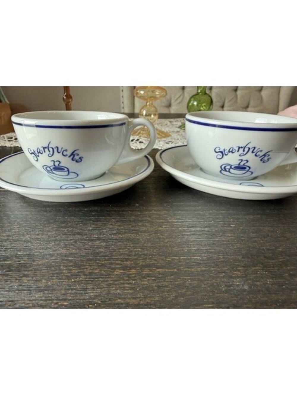 Starbucks coffee Espresso Cups & Saucers by Rosanna Imports 1994 set of 2